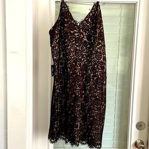 Express Formal Black Lace Overlay Dress- XL NWT